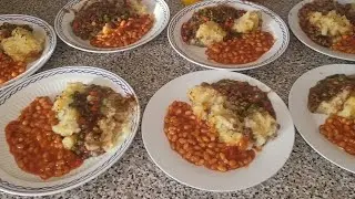 Meals of the week for a large family. Pricing included UK