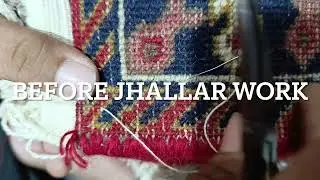 Repairing the Fringes of a Persian RUG| Persian Hand knotet carpet fringes repair work by RCR