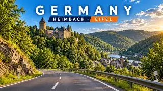 4K Driving in Germany | Heimbach Castle to Eifel Villages | Scenic Mountain Roads