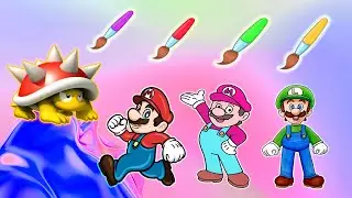 Minimalist Art Challenge! Can You Color Mario, Luigi, and Spiny Correctly? | Mario Puzzle Game