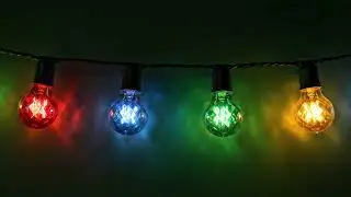 Retro Blinking Christmas Bulbs Green Screen | Vintage Holiday 01