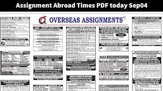Assignment Abroad Times PDF today Mumbai Sep04