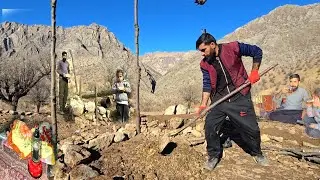 Nomadic life in the mountains, surviving a wild night in a tent