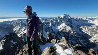 Summit of Colchuck Peak in winter