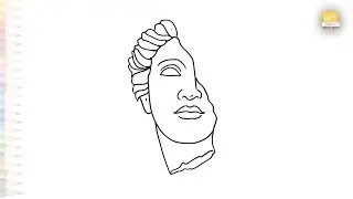 Aesthetic Greek sculpture drawing | Easy drawing tutorials | How to draw Greek sculpture easily