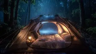 Night Rain in a Hidden Forest Camp | Comforting Sounds for Sleep & Healing Rest
