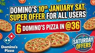 6 DOMINOS PIZZA in ₹36 में| dominoscoupon code today|Domino's pizza offerdomino coupon code 2026