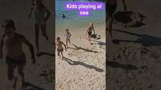 kids playing at sea beach #brazil #travel #braziliancity #uttarakhand #kids #girlions