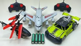 New Flying RadioControl RC Helicopter and 3D Light RC Car with a380 Model Airline Unboxing,Testing😍