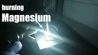Burning magnesium ribbons
