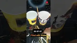Fire Vs Two Cup | Torch Flame Experiments #viral #fire #burn #relaxing #experiment #satisfying #abcd