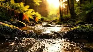 Golden Morning Bright 🌞 | Crystal Clear Forest Stream Sounds for a Fresh, Focused Start