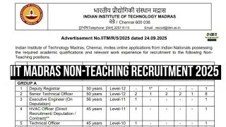  iit madras non teaching staff recruitment 2025