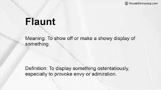 Flaunt Meaning