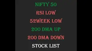NIFTY 50 RSI LOW 52WEEK LOW 200 DMA UP DOWN STOCK LIST(HINDI)