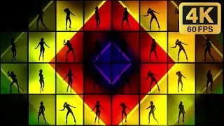 4K Screensaver | Abstract Neon Silhouette Dance &ndash; Futuristic Party VJ Loop | 8 Hours (No Sound)