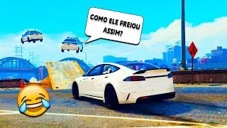 COLOQUEI FREIO DE AVIÃO NO TESLA E TROLLEI OS POLICIAIS