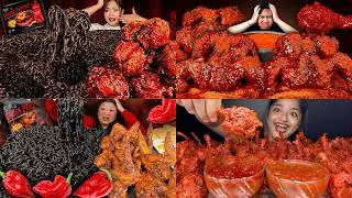 WORLD&rsquo;S SPICIEST FOOD 🔥🥵 EXTREME ASMR MUKBANG CHALLENGE