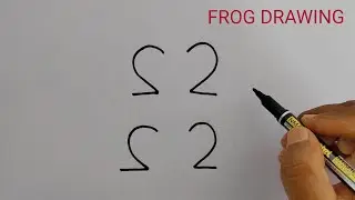 How To Draw Frog With 2222 Number | Frog Drawing Art | Frog Drawing tutorial