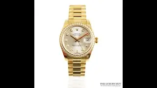 Ladies Rolex Datejust Yellow Gold 31mm Silver Diamond Dial Ref: 178288 &ndash; FULL SET