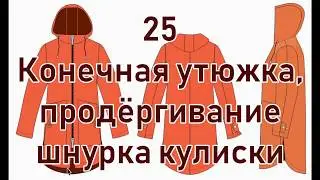 Капюшон, кулиска, шнурок, фурнитура, конечная утюжка