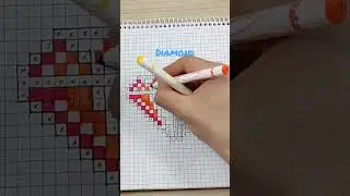 How to draw rainbow diamond.   handmade pixel art   #pixel_art  #drawing  #diamond
