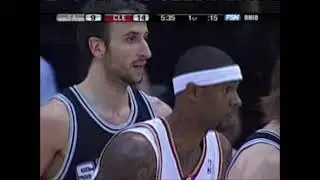 NBA: 2007-08 reg. season - Spurs vs Cavaliers (Ginobili 46pts+8ast+5rbs+3stl, James 39pts+9ast+6rbs)