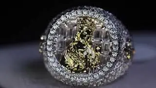 Iced Out Virgin Mary Ring | Iced Out Ring | Hip Hop Diamond Ring | Hip Hop Jewellery
