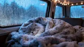 Cozy Car Rain & Soft Thunder 🌙 Healing Rain Sounds for Deep Sleep and Full Relaxation