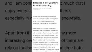 CUE CARD :- DESCRIBE A CITY YOU THINK IS VERY INTERESTING||#cuecard2022#english#idp#ieltspreparation