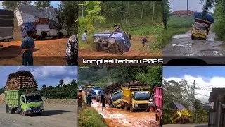 kompilasi truk dan pick up terguling melewat jalan berlumpur super ekstrim 2025 #tmscctv