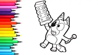 Bluey Drawing || Bluey Drawing holding books #blueydrawing #easydrawing