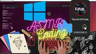 ASMR Programming - Drawing Windows Logo with Python Code - Keyboard Talking