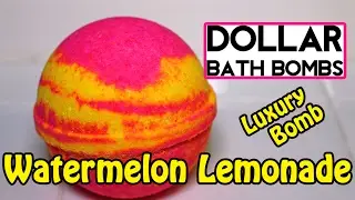 Dollar Bath Bombs - WATERMELON LEMONADE Luxury Bath Bomb - DEMO - Underwater - REVIEW  - SLOW MOTION