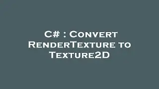 C# : Convert RenderTexture to Texture2D