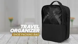 FATMUG Travel Shoe Bag | Gym Bag | Men and Woman | Footwear Packing Storage Portable Cover | Black