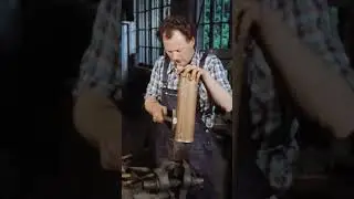 Watch a SKILLED coppersmith make a rolled and soldered copper vase by hand in 1978?