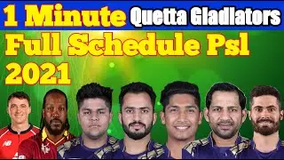 HBL PSL 2021 | Quetta Gladiators All Matches Schedule, Timetable Date Venus |Hbl Psl 6 2021