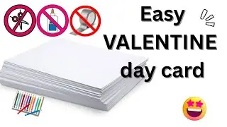 Easy & Beautiful white paper Handmade Happy Valentine's Day Card making 2026 DIY Love Greeting Card 