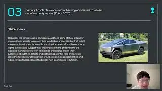 Article Presentation: Ethics for Automakers in Using Technologies