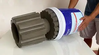 Idea of ​​making cement flower pots from plastic barrels at home / Garden decoration project