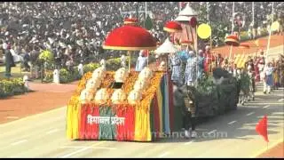 Tableaux of Assam & Himachal Pradesh state at the Republic Day Parade in Rajghat, Delhi