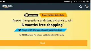 Amazon great indian sales quiz answer 17/01/19