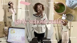 uni vlog 🧸 | what i WEAR IN A WEEK to uni, cute & girly pinterest outfit inspo