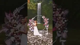 Breathtaking Balinese elopement wedding!!! #Waterfallbackdrop #destinationwedding #Latestweddingidea