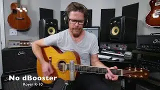 dBooster with R-10 on an acoustic guitar strummed with a pick