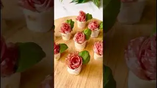 Mini Torttilla wrap Salami Pinwheels | Easy & Beautiful Appetizer ideas 🌹#shortvideo