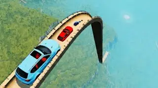 🤯Big and small Cars vs Giant Ramp 😳BeamNG.drivel SatisfySense #02 #automobile#beamngdrive