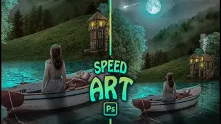 dreamy lake photoshop manipulation |speed art tutorial