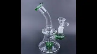 Colored glass bong water pipe bent neck mini oil rig with percolator